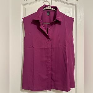 Women’s shein purple cut off button down
